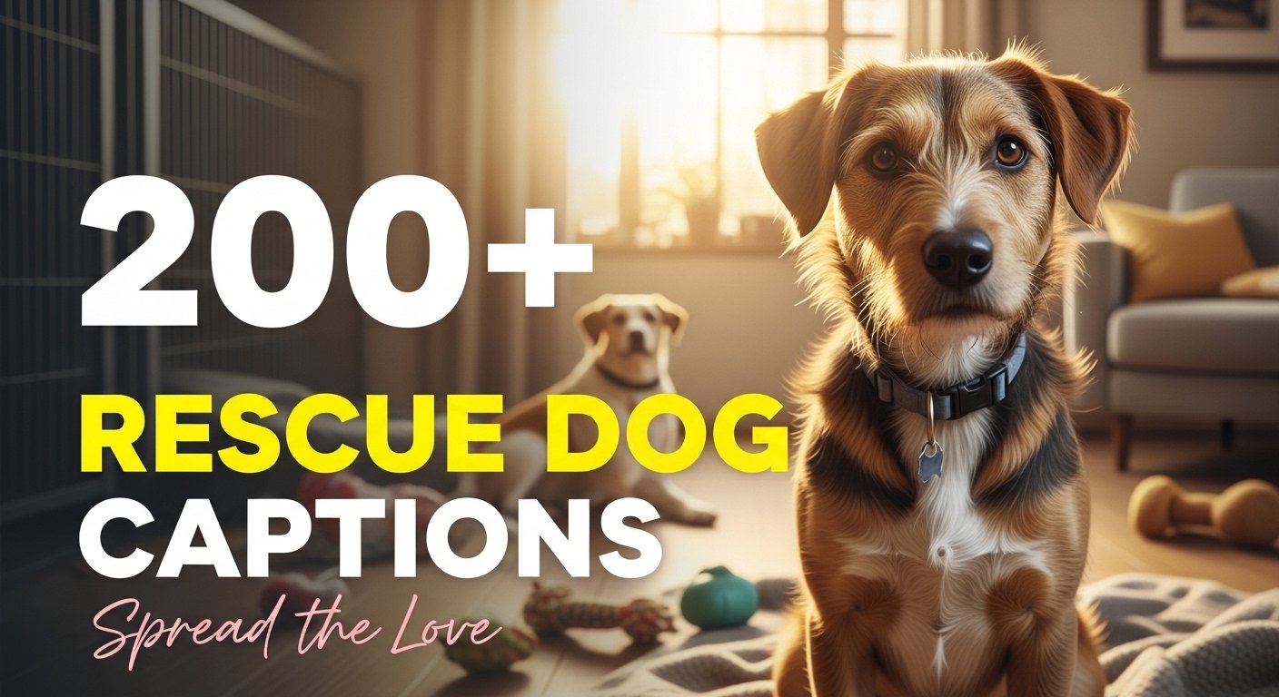 rescue dog captions