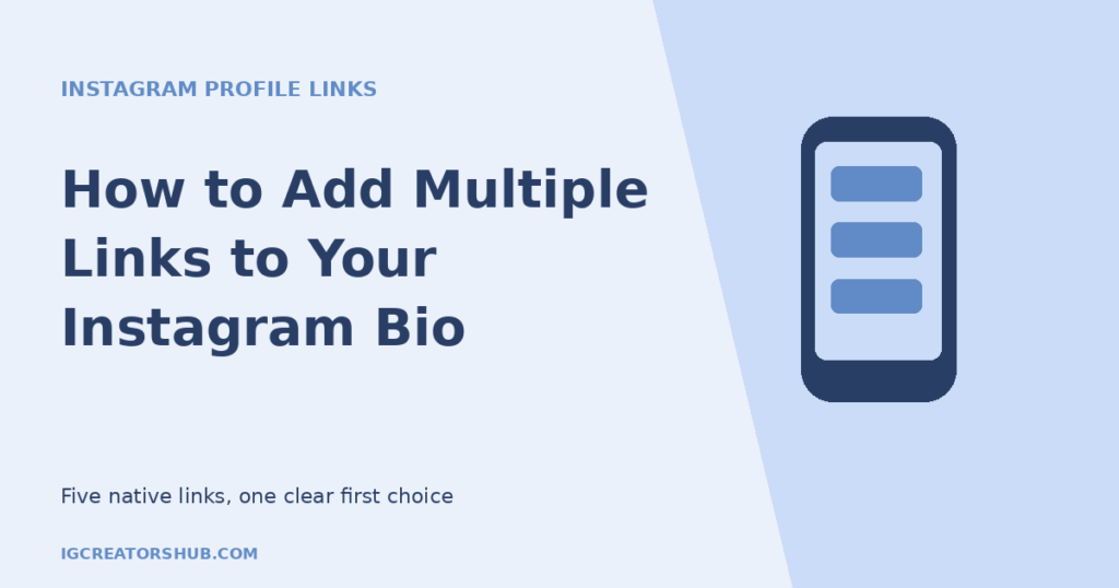 How to add multiple links to your Instagram bio illustrated with a mobile link hub and branching destinations
